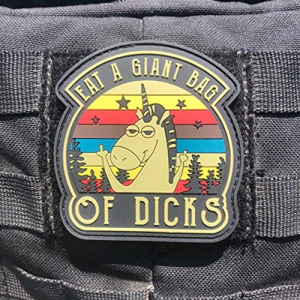 PatchOps Airsoft Morale Patch 5 PatchOps Eat A Giant Bag of Dicks Unicorn PVC Tactical Morale Uniform Patch - Hook Back