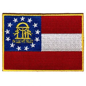 Cypress Collectibles Embroidered Patches Airsoft Morale Patch 1 Georgia State Flag Embroidered Patch Iron-On GA Emblem Current Version