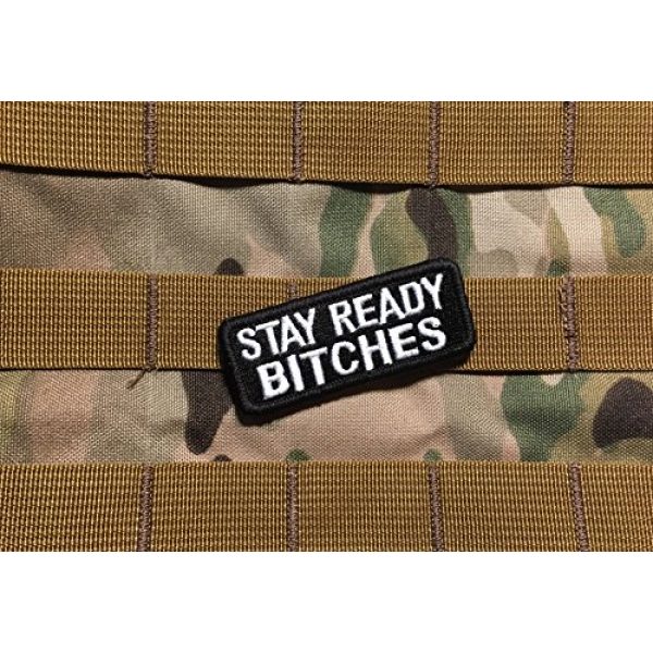 Empire Tactical USA Airsoft Morale Patch 2 The Tactical Black Stay Ready Bitches (hook/loop) Morale Patch