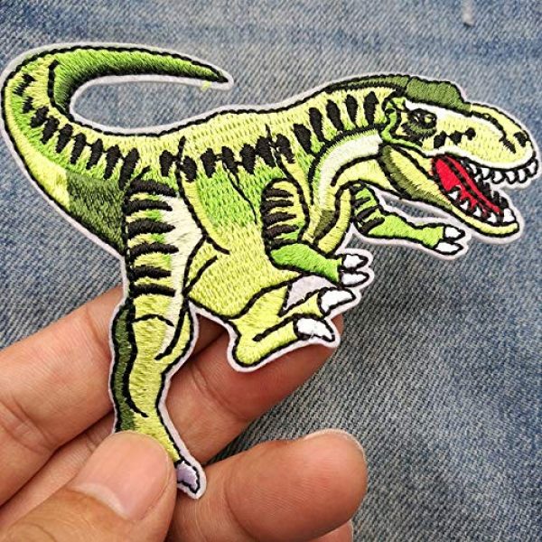 Jacknb Airsoft Morale Patch 2 Dinosaur Iron on Patches Jurassic Park Tactical Embroidered Applique Patches Badge Morale Decoration Sew on Patches for Jacket Jeans Backpacks Hat Clothing (15 Pcs)
