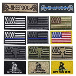 Bonng Airsoft Morale Patch 1 Bundle 14 Packs USA Flag Patches Thin Blue Line Tactical Military Morale Velcro Patch Set Morale Patches Set for Caps,Bags,Backpacks,Tactical Vest,Military Uniforms (color2)