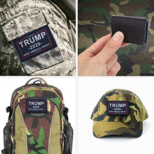 GentleGirl.USA Airsoft Morale Patch 5 GentleGirl.USA US American 2020 Donald Trump President Flags Patch with Velcro, USA Donald Trump Flags Personality Tactical PVC Hook Patch,Suitable for Military Clothes, Hats, Tactical Bags, Jackets