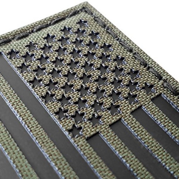 Tactical Freaky Airsoft Morale Patch 6 Olive Drab Green OD Infrared IR USA American Flag 3.5x2 IFF Tactical Morale Hook-and-Loop Patch