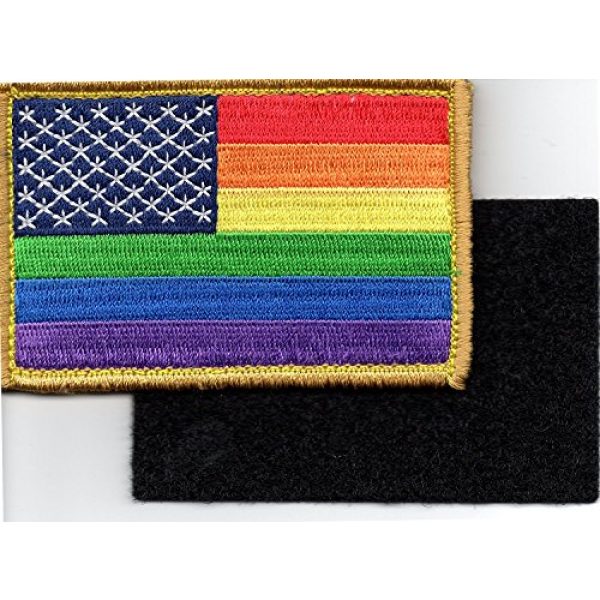 Pennant Patches Airsoft Morale Patch 3 Rainbow US Flag Patch for LGBTQ Community and Supporters with Hook/Loop Backing