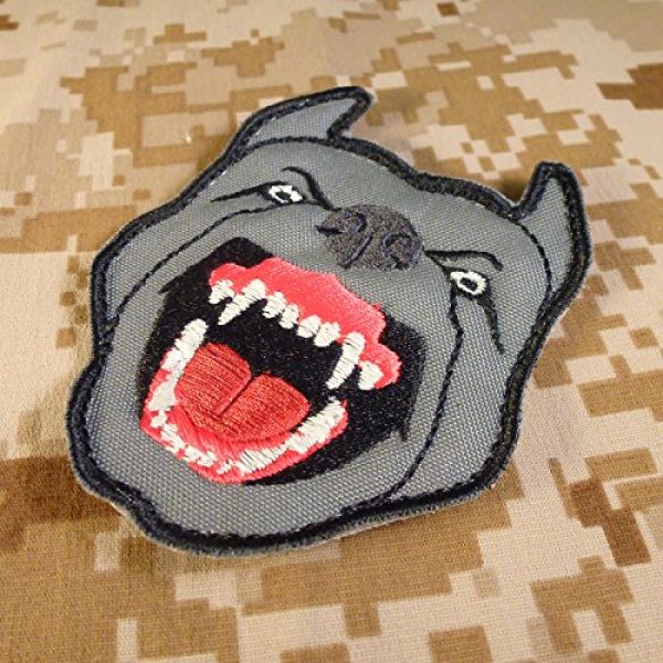 LEGEEON Airsoft Morale Patch 4 LEGEEON Glow Dark GITD K9 Pitbull Dog Teeth Scary Fierce Morale Tactical Embroidered Hook&Loop Patch