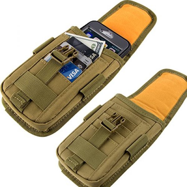 IronSeals Tactical Pouch 2 IronSeals Tactical Molle Pouch Compact EDC Utility Gadget Waist Bag Pack with Cell Phone Holster and Card Slots for 4.7"-6.5" Phone