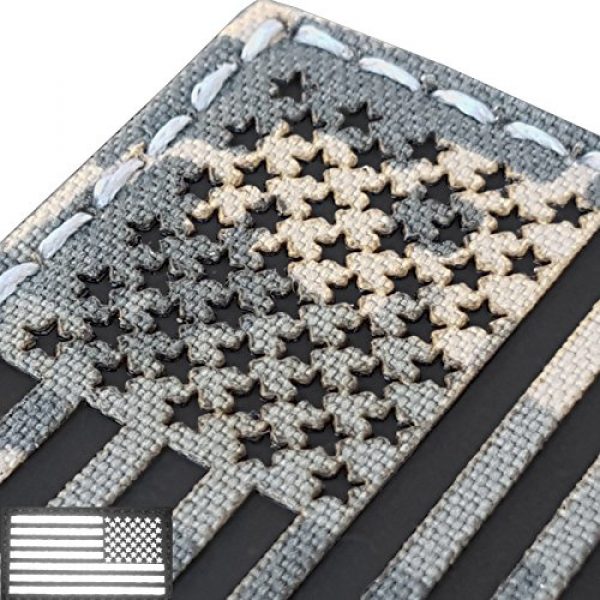 Tactical Freaky Airsoft Morale Patch 3 ACU Infrared IR USA American Reversed Flag 3.5x2 IFF Tactical Morale Fastener Patch