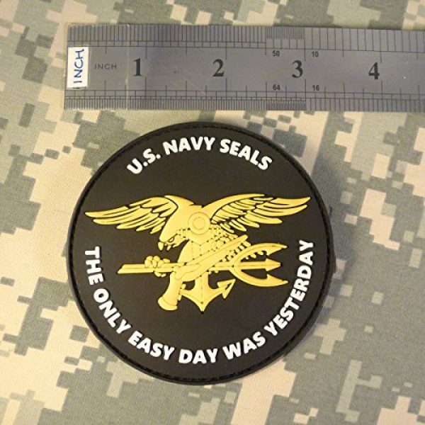 LEGEEON Airsoft Morale Patch 5 LEGEEON US Navy Seals The Only Easy Day was Yesterday DEVGRU NSWDG Morale PVC 3D Touch Fastener Patch