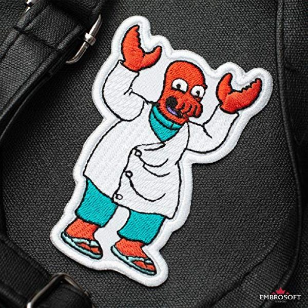 Embrosoft Airsoft Morale Patch 3 Futurama Doctor John Zoidberg Cartoon Comics Embroidered Patch Iron On (2.4" x 3.7")