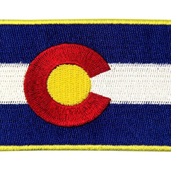 EmbTao Airsoft Morale Patch 2 Colorado State Flag CO Emblem Embroidered Iron On Sew On Patch