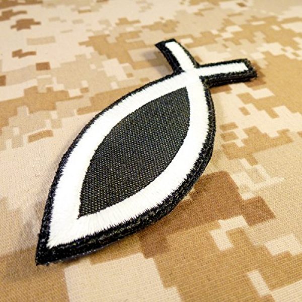 LEGEEON Airsoft Morale Patch 4 LEGEEON Glow Dark Ichthys Jesus Fish Christian ISAF Ichthus Morale Sew Iron on Patch