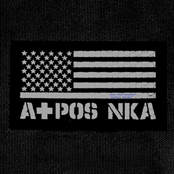 Tactical Freaky Airsoft Morale Patch 3 IR Multicam USA Flag APOS A+ Blood Type NKA NKDA Infrared Tactical Morale Fastener Patch