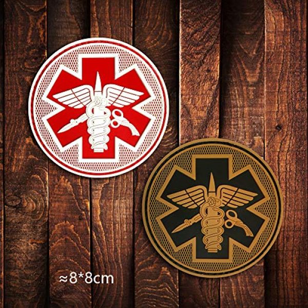Morton Home Airsoft Morale Patch 4 Morton Home Paramedic Medic Medical Tactical Morale Badge Patch - PVC Rubber - 3.15" Round (Black& Brown)