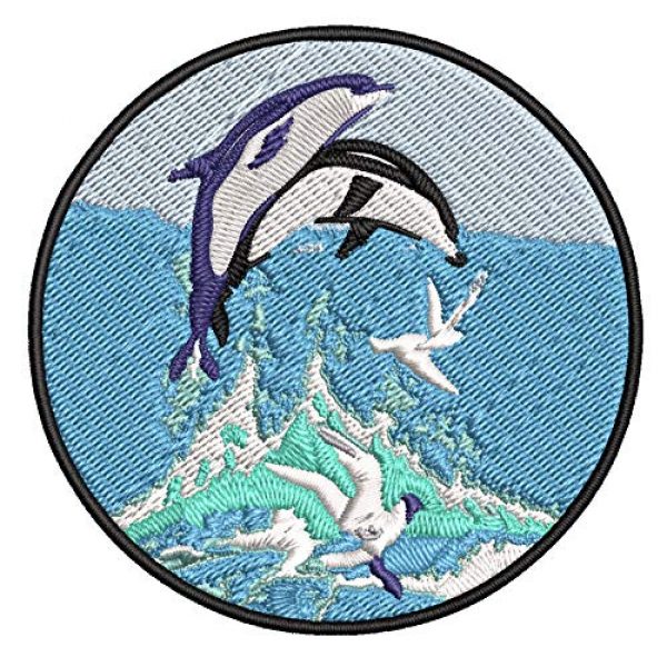 Appalachian Spirit Airsoft Morale Patch 1 Dolphins Embroidered Premium Patch DIY Iron-on or Sew-on Decorative Badge Emblem Vacation Souvenir Travel Gear Clothes Appliques Meg Great White Sharks Whales Ocean Life Explore Jaws
