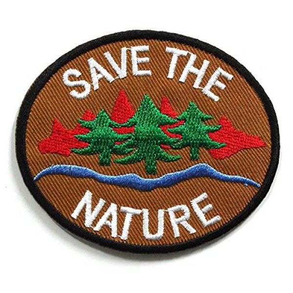 Asian 108 Markets Airsoft Morale Patch 2 Peace002 - Save The Nature Patch - Peace Sign Patch - Logo Patches - Applique Embroidered patches - Iron on Patches - Backpack Patches - Peace Patch Size 8 X 7 Cm.