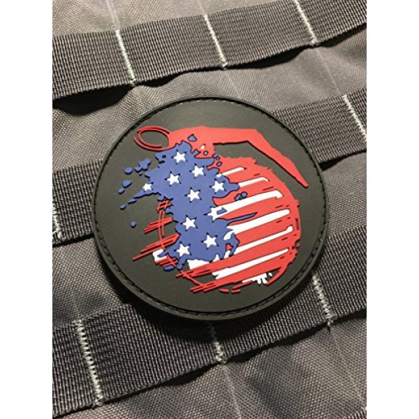 Empire Tactical USA Airsoft Morale Patch 1 The Tactical American Frag 3" PVC (Hook/Loop) Grenade Military Veteran Patch