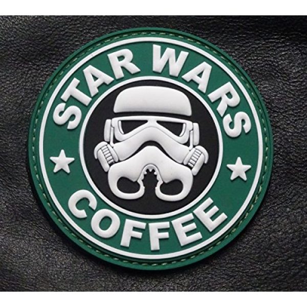 Miltacusa Airsoft Morale Patch 2 Star Coffee Imperial Stormtrooper Hook Patch (3D-PVC Rubber-ST1)