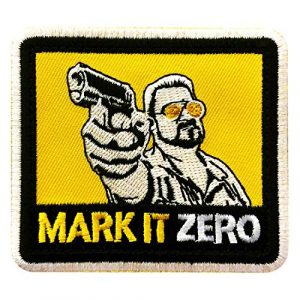 Miltacusa Airsoft Morale Patch 1 Mark It Zero Big Lebowski Embroidered Hook Patch [3.0 inch Hook - MZ-1]