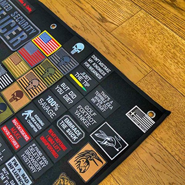 Redemption Tactical Airsoft Morale Patch 7 Moral Patch Mat Wall Mount Display Board Poster I Hook and Loop I Military Airsoft Collector Patch Holder for Military Patch Airsoft Patch (Black, Large)