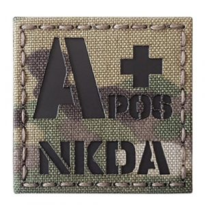Tactical Freaky Airsoft Morale Patch 1 Multicam Infrared IR APOS NKDA A+ Blood Type 2x2 Tactical Morale Hook&Loop Patch