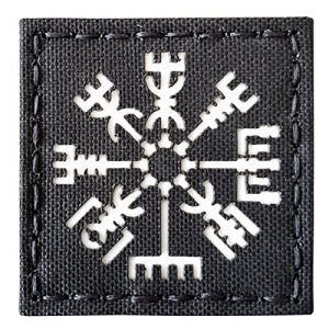 Tactical Freaky Airsoft Morale Patch 1 Glow Dark Vegvisir Viking Norse 2x2 GITD Tactical Morale Fastener Patch