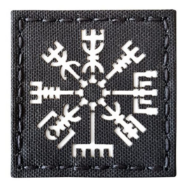Tactical Freaky Airsoft Morale Patch 1 Glow Dark Vegvisir Viking Norse 2x2 GITD Tactical Morale Fastener Patch