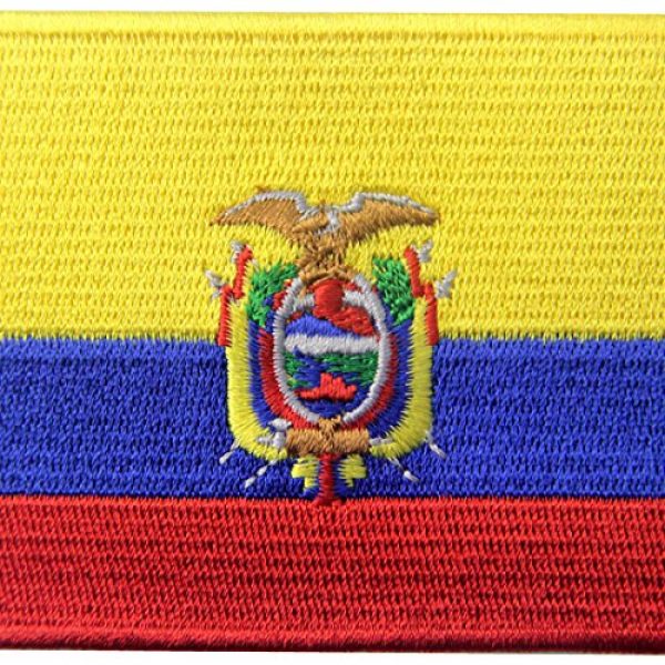EmbTao Airsoft Morale Patch 2 Ecuador Flag Embroidered Emblem Ecuadorian Iron On Sew On National Patch