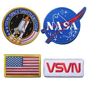 Monte Everest Airsoft Morale Patch 1 Tactical NASA Patches Lot with American Flag Morale Patches Hook and Loop (4 Pcs)