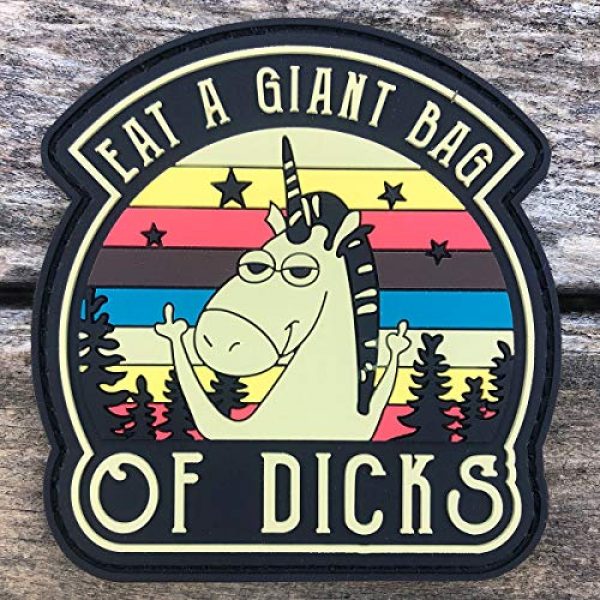 PatchOps Airsoft Morale Patch 4 PatchOps Eat A Giant Bag of Dicks Unicorn PVC Tactical Morale Uniform Patch - Hook Back