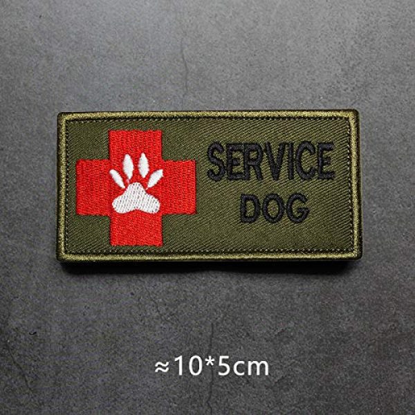 MORTHOME Airsoft Morale Patch 4 Morton Home-Service Dog Working Military Tactical Morale Badge Hook & Loop Fastener Patch (Red Cross Green)