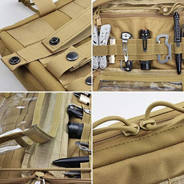 WYNEX Tactical Pouch 6 WYNEX Tactical Molle Admin Pouch, Upgrade Material Semi-Hidden Zipper & 1000D Tough Nylon EDC Utility Pouches Tools Bag EMT Utility Map Pocket, IFAK Pack Include U.S.A Flag Patch