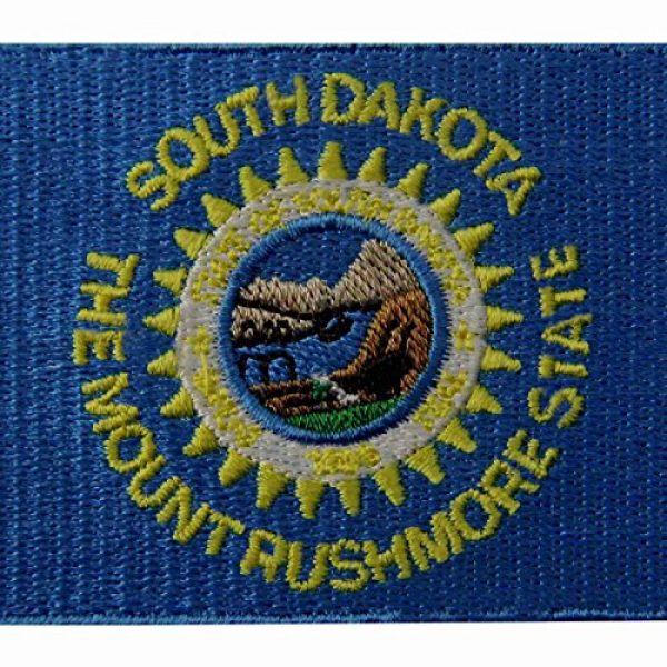 EmbTao Airsoft Morale Patch 2 South Dakota State Flag Embroidered Emblem Iron On Sew On SD Patch