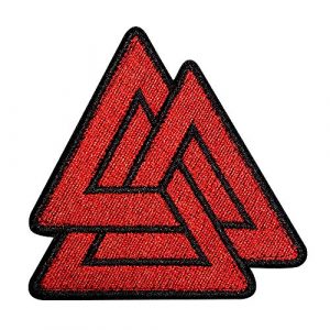 Morton Home Airsoft Morale Patch 1 Morton Home Triangle Symbol Nordic Viking Odin Military Tactical Morale Badge Hook & Loop Fastener Patch (red)