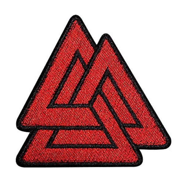 Morton Home Airsoft Morale Patch 1 Morton Home Triangle Symbol Nordic Viking Odin Military Tactical Morale Badge Hook & Loop Fastener Patch (red)