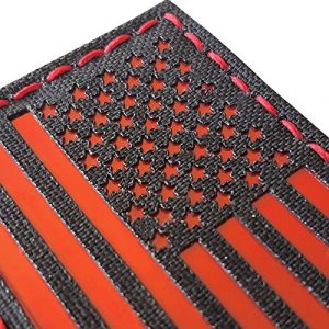 Tactical Freaky Airsoft Morale Patch 1 Reflective Red 3.5x2 USA American Flag Tactical Morale Uniform Fastener Patch