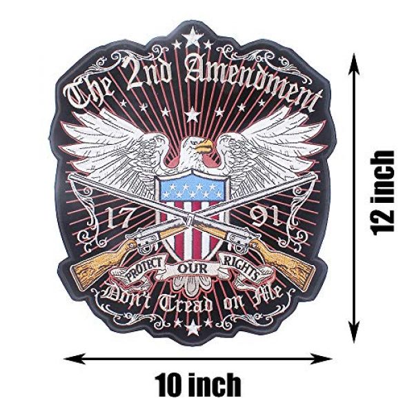 Macute Airsoft Morale Patch 2 Large Patriotic Eagle Flag Embroidered Bikers Patch The 2nd Amendment Rockers Military Morale Iron on Badge Sew on Appliques Patch for Jacket Vest