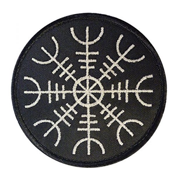 LEGEEON Airsoft Morale Patch 1 LEGEEON Glow Dark Aegishjalmr Viking Helm of Awe Terror Protection Rune Morale Tactical Sew Iron on Patch