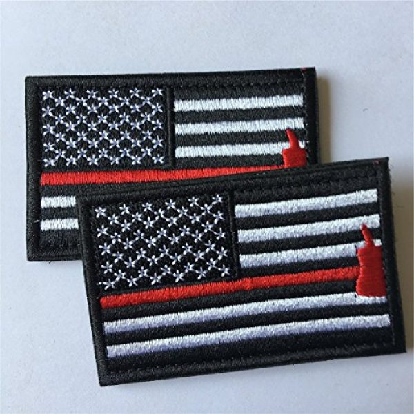 Hng Kiang Hu Airsoft Morale Patch 3 Bundle 2 Pieces American Flag Patch Thin Red Line US Firefighter Emergency Rescue