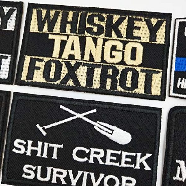 CZorange Airsoft Morale Patch 4 12 PCS Tactical Morale Iron on Patches Funny Military Embroidered Appliques Patch Set for Caps Bags Backpack Clothes Vest Military Uniforms