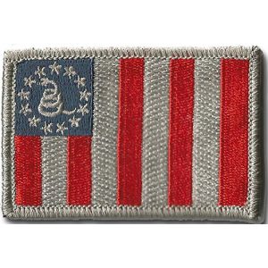 Gadsden and Culpeper Airsoft Morale Patch 1 Sons Of Liberty/Gadsden Tactical Patch - Subdued Silver/Blue