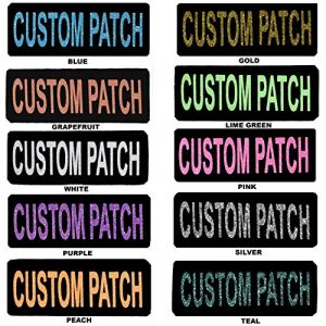 Dogline Airsoft Morale Patch 1 Dogline Custom Patch w/Glitter Letters for Dog Vest, Harness or Collar | Customizable Bling Text | Personalized Patches w/Hook Backing | Name, Agility, Service Dog, ESA