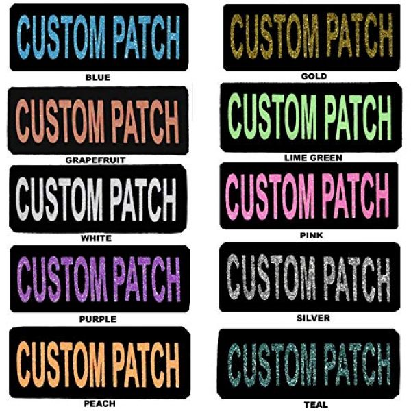 Dogline Airsoft Morale Patch 1 Dogline Custom Patch w/Glitter Letters for Dog Vest, Harness or Collar | Customizable Bling Text | Personalized Patches w/Hook Backing | Name, Agility, Service Dog, ESA