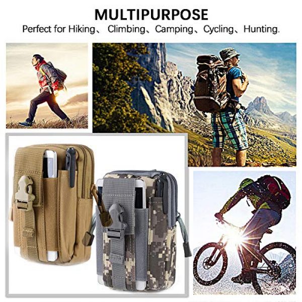 FULANDL Tactical Pouch 7 2 PCS Tactical Molle Pouches, FULANDL EDC Pouch Multipurpose Utility Gadget Belt Waist Bags with Carabiners Key Hook Nylon Webbing Buckles for Hiking Outdoor Activities