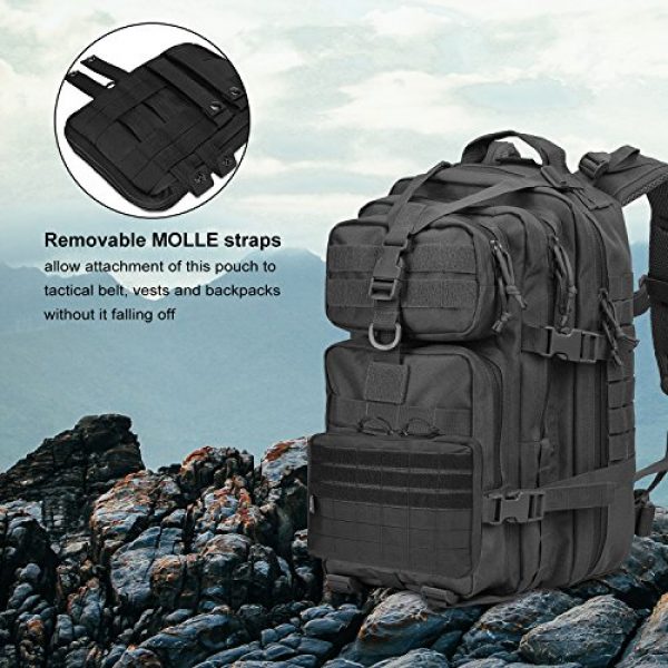 ProCase Tactical Pouch 7 ProCase Tactical MOLLE Pouch, Compact EDC Admin Utility Gadget Gear Belt Waist Pack Bag Multi-Purpose Water-Resistant Military Tool Holder Organizer Medical First Aid Kit -Black