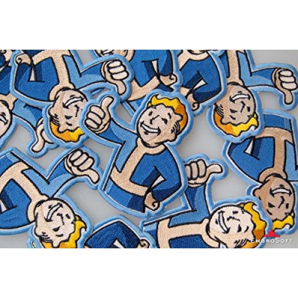 Embrosoft Airsoft Morale Patch 5 Fallout Vault Boy Embroidered Patch Iron On (3.5" x 3.6")