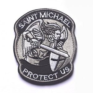 Zhikang68 Airsoft Morale Patch 1 Saint Michael Modern Morale Patch Tactical Military Army Embroidered Sew on Tags Operator Patches with Hook and Loop Fasteners Backing-Multitan