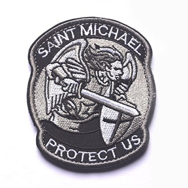 Zhikang68 Airsoft Morale Patch 1 Saint Michael Modern Morale Patch Tactical Military Army Embroidered Sew on Tags Operator Patches with Hook and Loop Fasteners Backing-Multitan