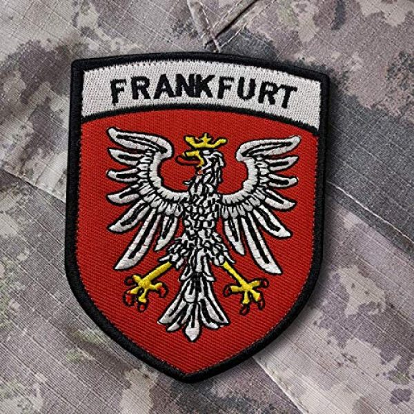 MORTHOME M Airsoft Morale Patch 7 MORTHOME M Frankfurt Embroidery Patch Military Tactical Morale Patch Badges Emblem Applique Hook Patches for Clothes Backpack Accessories