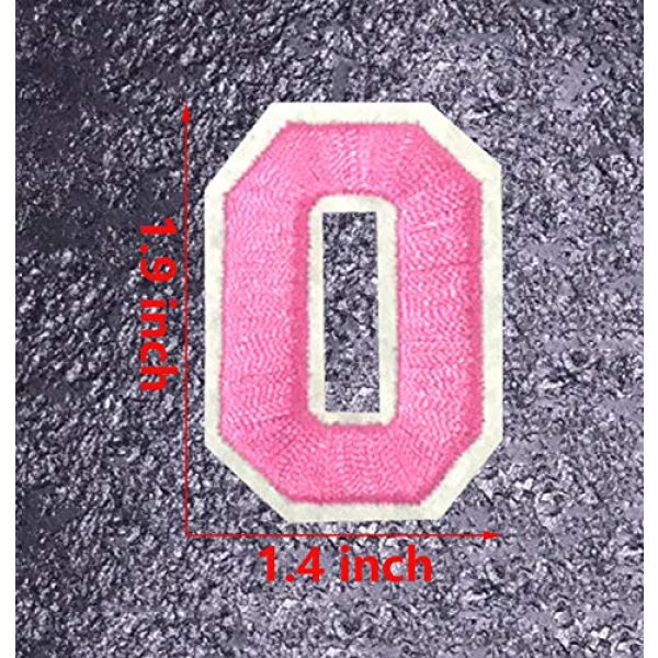 Jacknb Airsoft Morale Patch 5 Iron On Numbers Patches Sew On Applique Patches Pink 0-9 Number Patches Ironed Embroidered Decorative Repair Patches for Clothes Backpack Clothing Shoe Shirt Hat