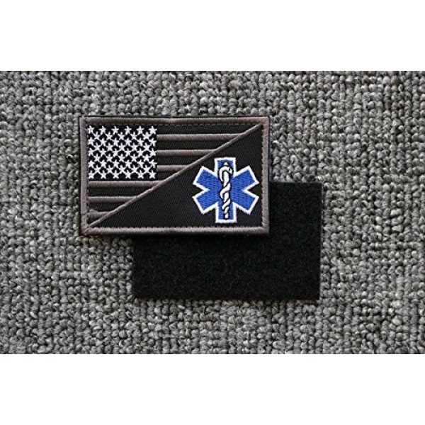 MUNAN Airsoft Morale Patch 4 MUNAN ACU EMS EMT Star of Life USA Flag Subdued Paramedic Medical Tactical Army Gear Fastener Patch